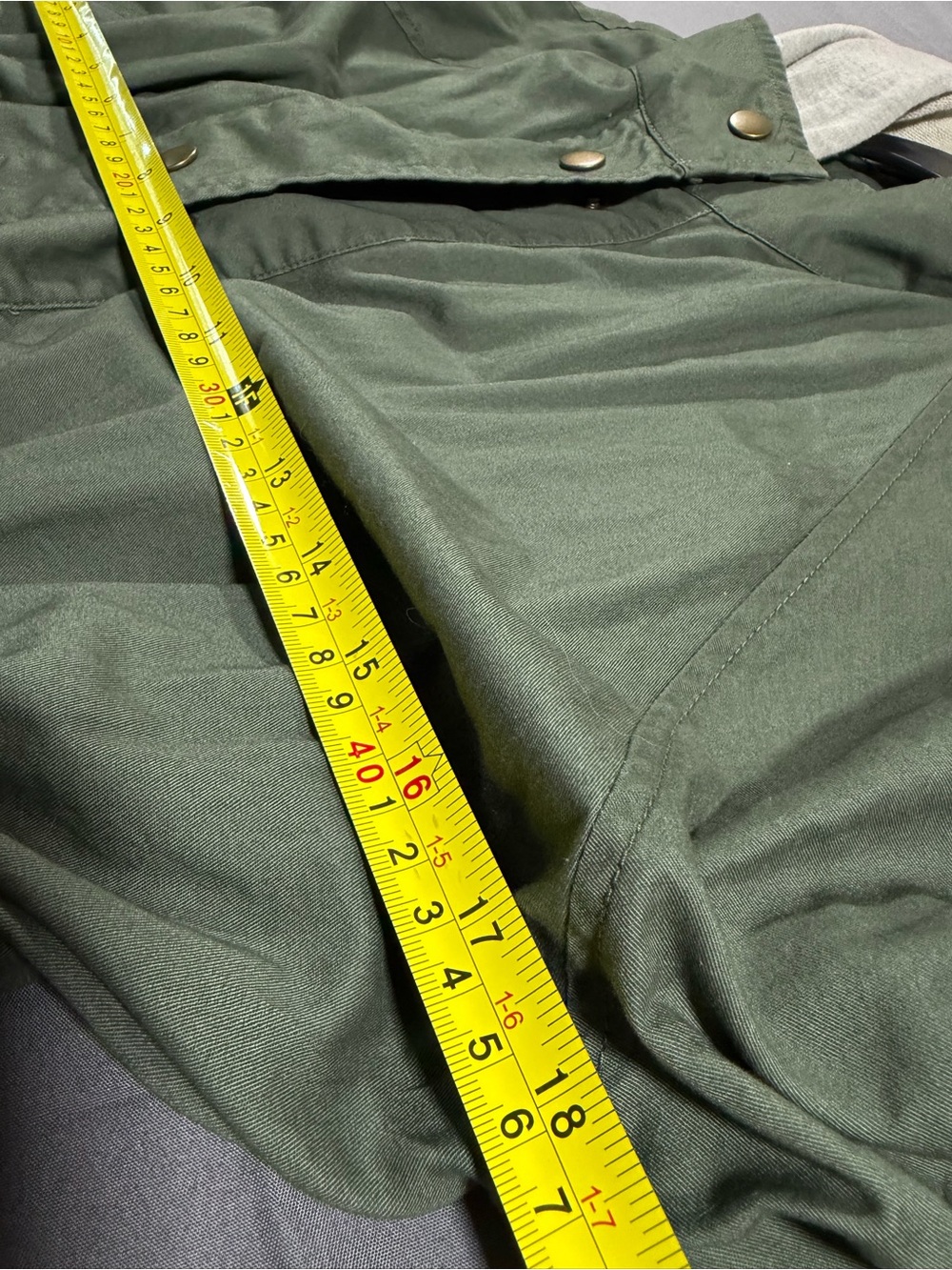 Active USA Olive Green Utility Jacket with Hood and Drawstring - Picture 7 of 7